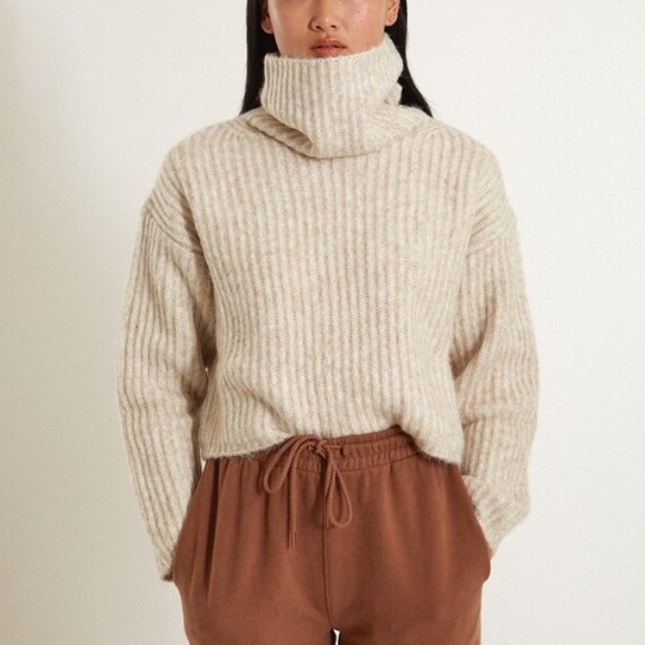 Thakoon chunky sweater turtleneck Heather cream NWT - Picture 2 of 3
